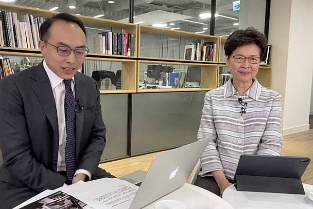 Carrie Lam conducts her second Facebook live session a day after her policy address. Photo: Facebook