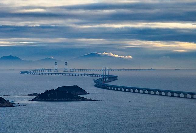 This aerial photo taken on Dec. 15, 2023 shows the Hong Kong-Zhuhai-Macao Bridge in south China. (Xinhua/Liu Dawei)
