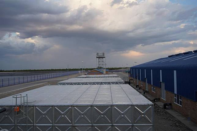 This photo taken on Dec. 15, 2024, shows part of a water treatment plant constructed by China Civil Engineering Construction Corporation Botswana in Boteti, Botswana. (Xinhua/Teng Junwei)