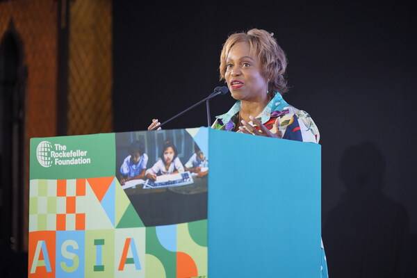 Natalye Paquin, Chief Operating Officer, The Rockefeller Foundation announces expansion of Big Bets Climate Fellowship to Asia-Pacific at AsiaXchange 2024