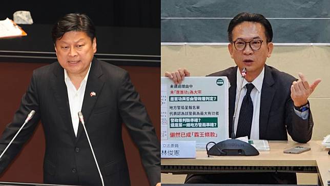 國民黨立委傅崐萁、民進黨立委林俊憲。左：廖瑞祥攝、右：翻攝臉書