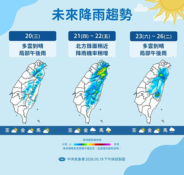 未來降雨趨勢。(圖由氣象署提供)