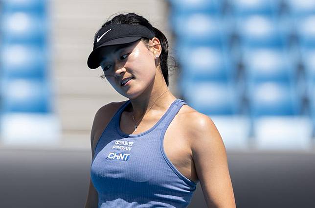 Wang Yafan of China reacts during the women's singles second round match against Daria Kasatkina of Russia at the Australian Open in Melbourne, Australia, on Jan. 16, 2025. (Photo by Hu Jingchen/Xinhua)