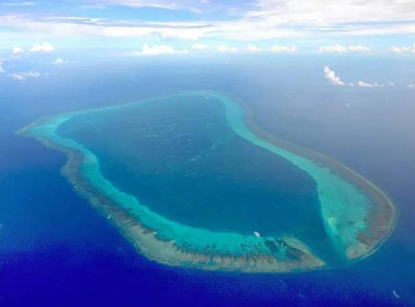 南海黃岩島。 圖 : 翻攝自微博