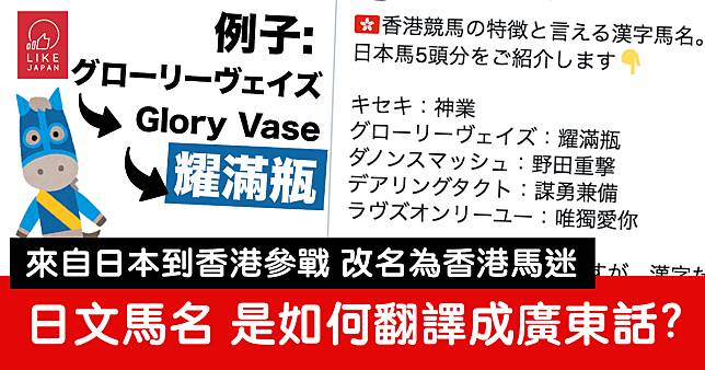 日本馬匹越洋參戰香港賽馬比賽：日文馬名是怎樣翻譯成廣東話的？