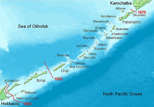 日本與俄國從二戰後，對「北方四島」一直存在主權爭議。(圖：維基百科)