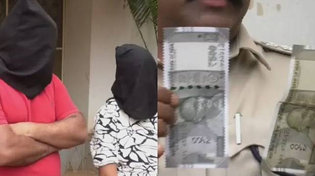 一對夫妻竟透過觀看YouTube教學影片，自學印製500盧比假鈔，並將偽鈔流入市面。圖／翻攝自X「@ndtv」
