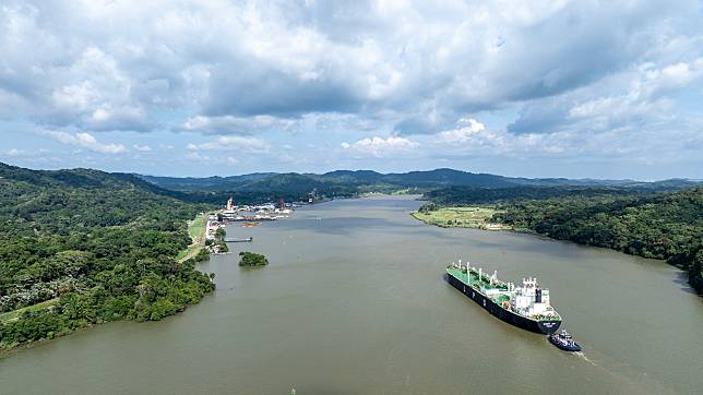 A drone photo shows vessels sailing on the Panama Canal near Panama City, Panama, Aug. 28, 2024. The Panama Canal officially opened on Aug. 15, 1914. This year marks the 110th anniversary of its inauguration. (Xinhua/Li Muzi)