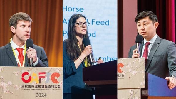 From left to right: Edward Potter-Assistant Country Director at FDA’s China Office, Ashley van Batavia-veterinarian of USDA-APHIS office in Beijing and Ted Shibata-Acting Director of USDA-ATO in Shanghai, introduced booming trade of pet foods, pet treats and ingredients between US and China, and elaborated federal interagency collaboration to safeguard pet food products and protect hundreds of millions of pet families in both countries at CAFIC 2024