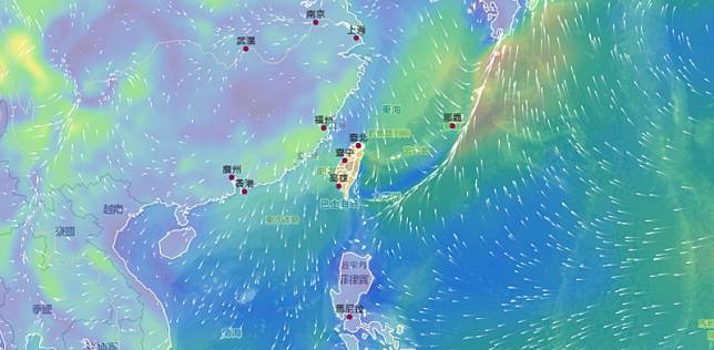 這3天受大陸冷氣團南下挾帶境外污染物移入影響台灣，中南部位於下風區，污染物易累積。 圖：取自空氣品質監測網