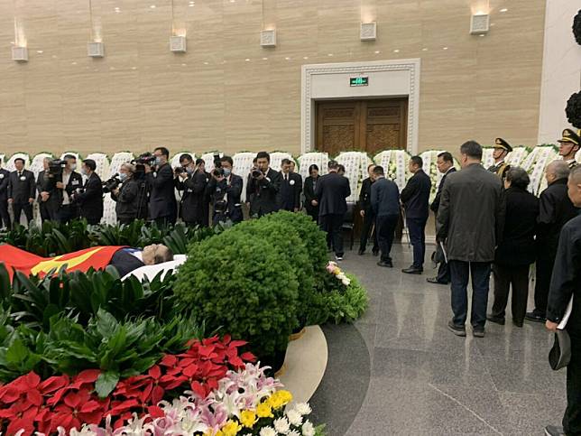 中國前總理李克強的告別式，許多團派舊屬趕來致哀。 圖：翻攝自蔡慎坤 X（前推特）帳號