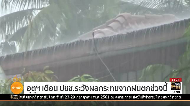 อุตุฯเตือน ระวังผลกระทบจากฝนตกทั่วไทย ทะเลอ่าวไทยมีคลื่นสูง