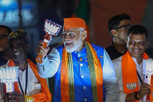 為期43天的印度全國大選19日開跑，總理莫迪進行選舉造勢。（圖片來源／X@narendramodi）