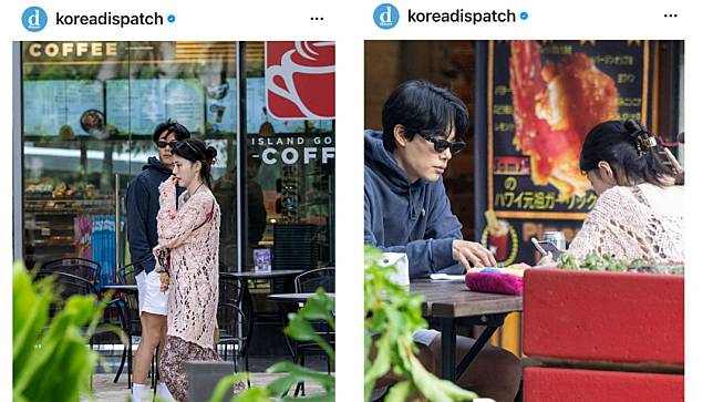 韓韶禧（右）、柳俊烈夏威夷愛之旅，2人表情都十分凝重。翻攝《Dispatch》IG