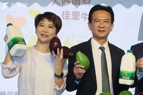 民進黨立委林俊憲（右）與陳亭妃（左）在台南市長初選砲火激烈，雙方隔空互轟。（資料照，柯承惠攝）