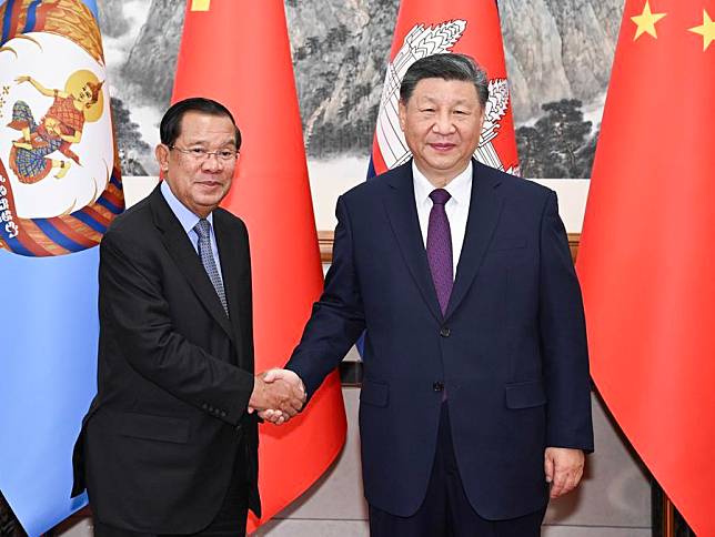 Xi Jinping, general secretary of the Communist Party of China Central Committee and Chinese president, holds talks with Cambodian People's Party President and Senate President Samdech Techo Hun Sen at the Diaoyutai State Guesthouse in Beijing, capital of China, Dec. 3, 2024. (Xinhua/Xie Huanchi)