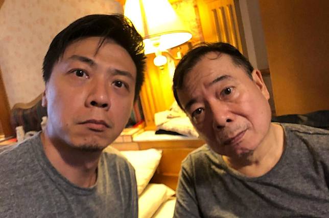 廖峻（右）與廖錦德是演藝圈父子檔。（翻攝自錦德臉書）