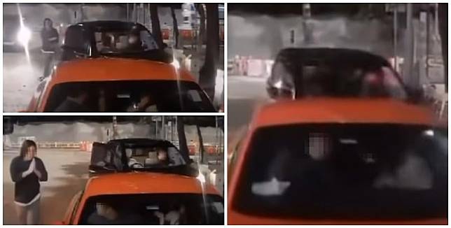 網上近日流傳一段「車Cam」影片，見到元朗有一輛跑車停泊路邊，車上男女在調情期間，突然後方有一輛七人私家車駛至撞上，嚇得男女驚慌失措。及後私家車有男乘客上前道歉。