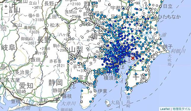 日本氣象廳指出，日本東京於當地時間今上午8點59分(台灣時間7點59分)發生規模4.8地震，最大震度4。(圖擷自日本氣象廳)