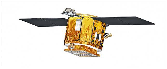 國家太空中心推動B5G計畫，將自製國產低軌通訊衛星，引領台灣進入下一世代行動通訊產業。圖為B5G通訊衛星EP1(實驗酬載一號)模擬外觀。(太空中心提供)