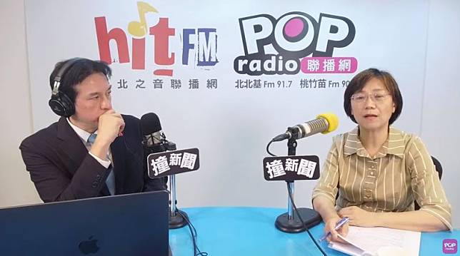 翁曉玲（右）自認人格特質不適合選舉，沒有參選的打算。（翻攝自YouTube  POP Radio聯播網）