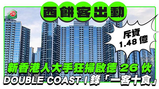 新香港人1.48億大手狂掃啟德26伙 DOUBLE COAST I、維港．雙鑽錄「一客十食」