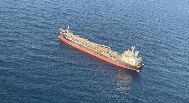 以色列商船 MV Chem Pluto在本月23日於印度外海遇襲。 圖 : 翻攝自 @AdityaRajKaul X