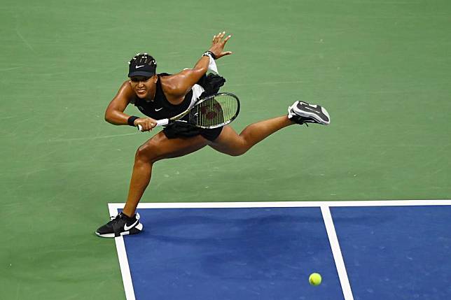 Naomi Osaka competes during the women's singles 2nd round match against Muchova Karolina of the Czech Republic at the 2024 US Open tennis championships in New York, the United States, Aug. 29, 2024. (Xinhua/Li Rui)