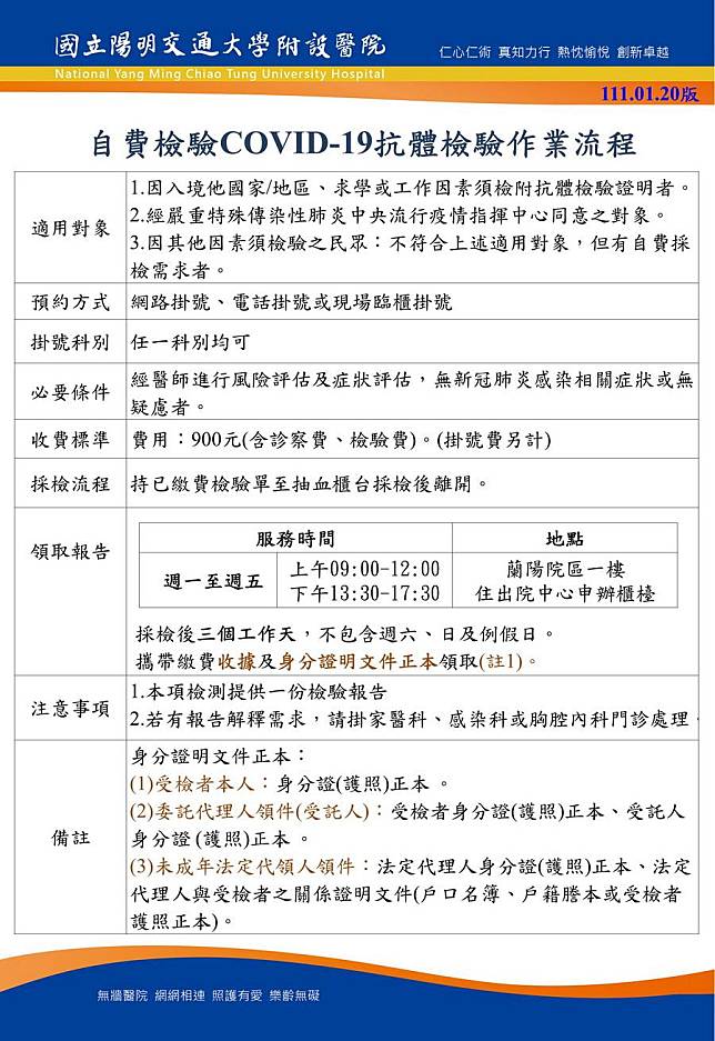 接種COVID-19疫苗生成抗體如何 陽明交大醫院提供自費檢驗 一驗便知