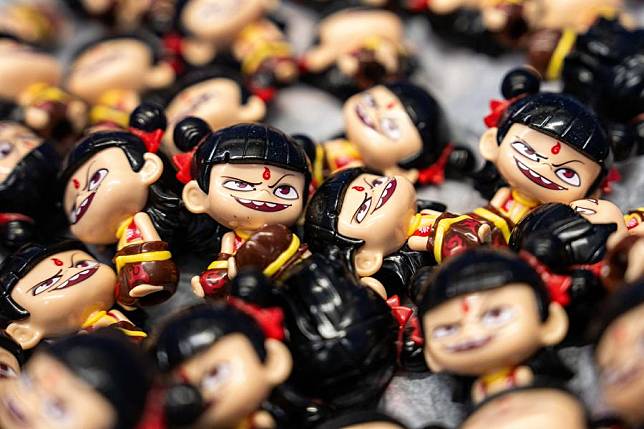 Toys featuring Ne Zha, the main character from &ldquo;Ne Zha 2,&rdquo; are pictured at the workshop of a toy manufacturer in Xiangtan, central China's Hunan Province, Feb. 8, 2025. (Xinhua/Chen Sihan)