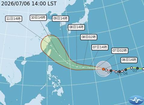 巴威颱風路徑潛勢預報。(取自氣象署官網)