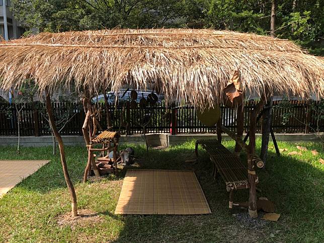 運用九芎和茅草構成的阿美族傳統休憩工寮「達魯岸」。   圖：農委會林務局 /提供