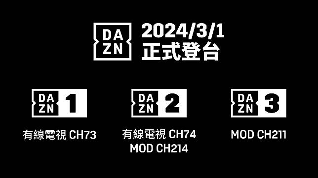 DAZN家族頻道3月1日正式登台