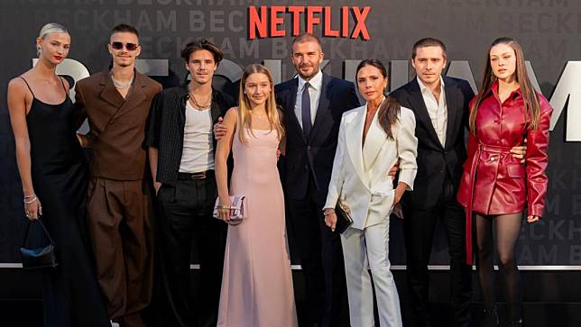 貝克漢一家出席Netflix紀錄片首映會。翻攝貝克漢IG