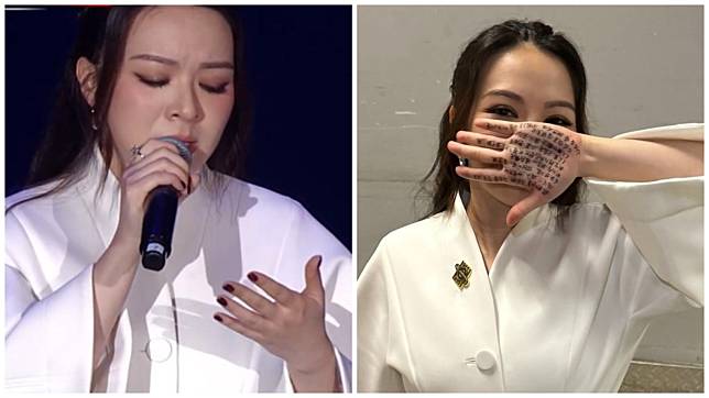JW王灝兒演唱時望手掌偷睇歌詞，騷後公開出貓證據並致歉。