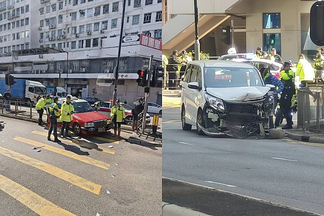 葵芳發生交通意外。（fb「車cam L（香港群組）」圖片）