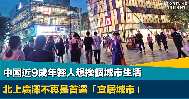 不再吸引｜中國近9成年輕人想換城市生活  北上廣深不再是首選「宜居城市」