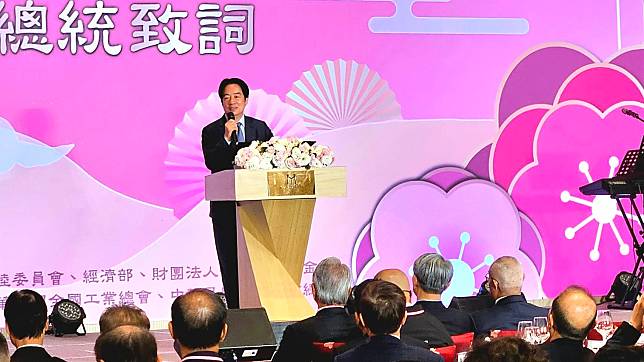 賴清德總統3日出席2025大陸台商春節活動。(歐陽夢萍 攝)