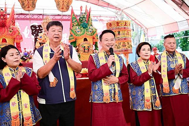 桃園媽祖昇天祭，桃園市副市長蘇俊賓表示，桃園馬祖攜手傳承發揚閩東文化。（新聞處提供）