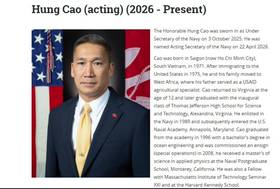 美國海軍官方網站上對高雄的介紹，基本上他的資歷就是勇猛頑強的一位戰場老兵。（圖片來源／美國海軍官網）