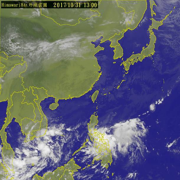  圖為「丹瑞（Damrey）」颱風氣象資料圖。   圖：中央氣象局 