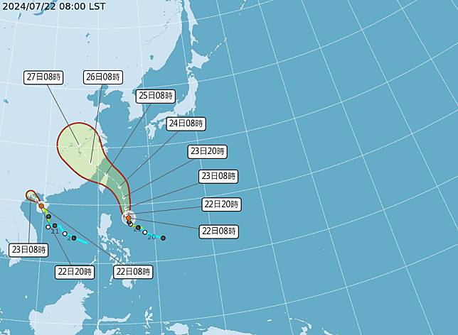 最新颱風路徑。（圖／翻攝氣象署）