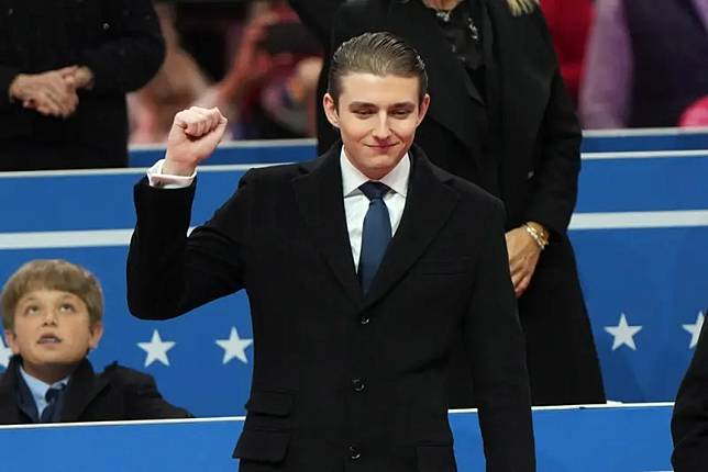 巴倫（Barron Trump）是美國總統川普和第一夫人梅蘭妮亞的獨子。（圖／美聯社／達志影像）