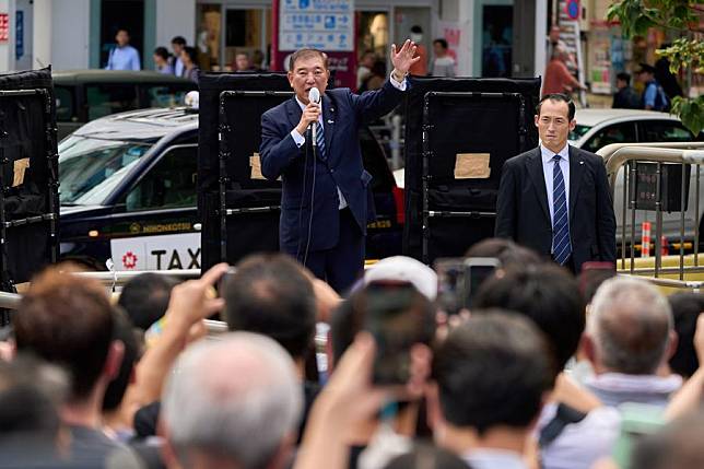 Shigeru Ishiba delivers a speech in Tokyo, Japan, Sept. 26, 2024. (Xinhua/Zhang Xiaoyu)