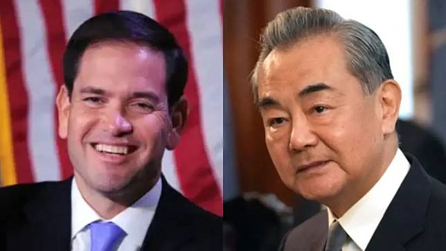 ▲美國國務卿盧比歐與中國外交部長王毅。（圖／美聯社／達志影像，NOWNEWS合成）