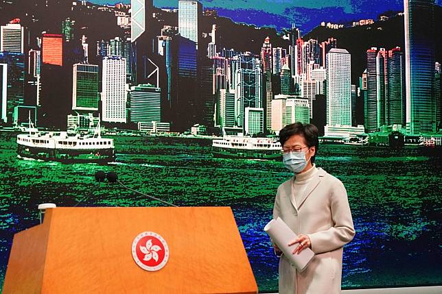 Chief Executive Carrie Lam says the government will try to strike a balance between achieving social distancing, protecting the economy, and ensuring the normal functioning of society. Photo: Robert Ng