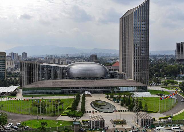 This photo taken on Feb. 14, 2024, shows the headquarters of the African Union (AU) in Addis Ababa, Ethiopia. (Xinhua/Michael Tewelde)