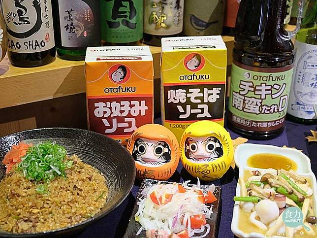 「蔦燒日式居酒屋」使用日本百年醬料品牌「御多福（Otafuku）」熱賣且廣受好評的經典醬汁，推出8道全新創意料理。（巫芷玲攝）