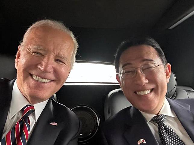 拜登今天在美國接待來進行國是訪問的日本首相岸田文雄。（圖片來源／X@Potus）