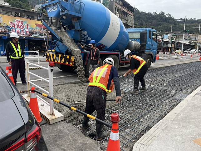 基隆市府進行環境改善工程，將讓南榮路變身迎賓大道。（基隆市府提供）